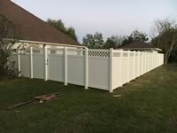 Decorative 7 foot tall vinyl fence