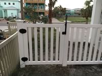 4 foot tall cloased picket vinyl fence gate and fence