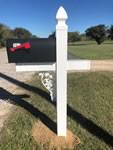 Vinyl mailbox post with decorative trim